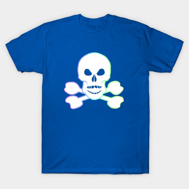 White Skull And Crossbones T-Shirt by SartorisArt1